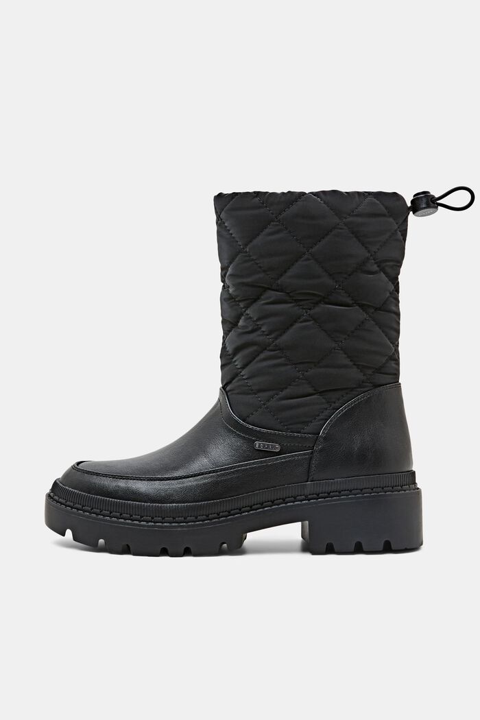 Wattierte Boots in Lederoptik