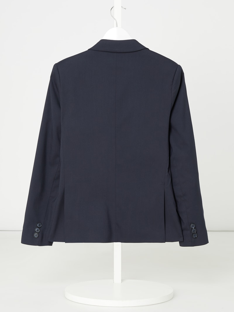 Slim Fit 2-Knopf-Sakko mit paspelierten Pattentaschen in marineblau