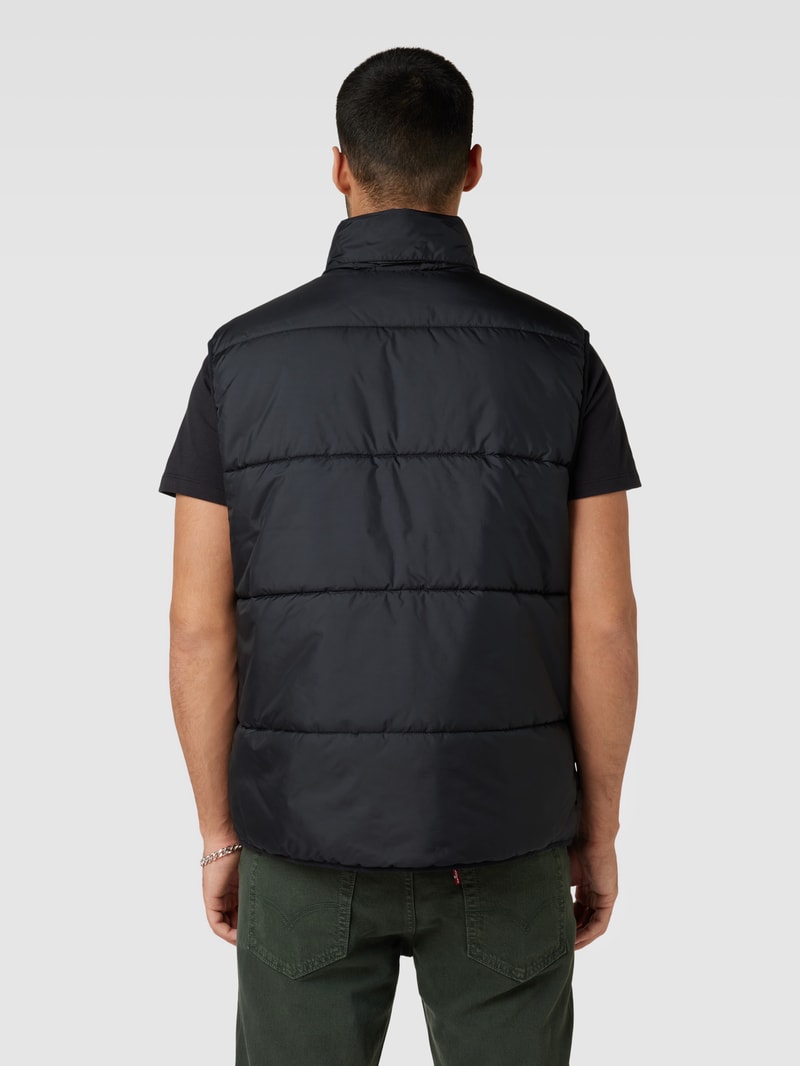 Steppweste mit Label-Stitching Modell 'SUNSET' in schwarz