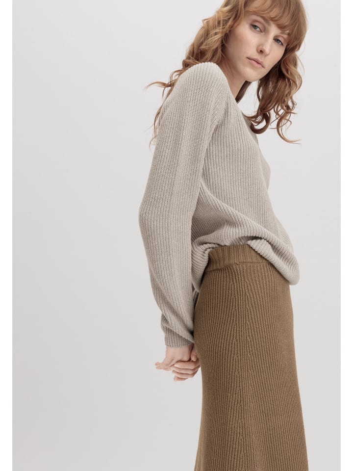 Hessnatur Strickrock Midi Regular in camel günstig kaufen
