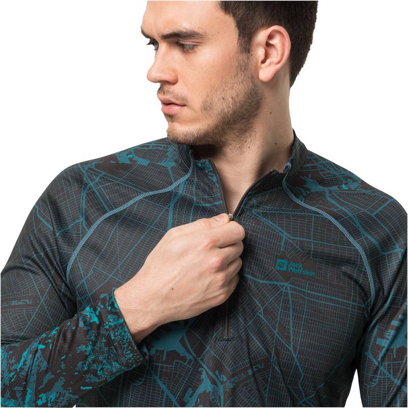 Jack Wolfskin MOROBBIA L/S PRINTED M Funktionsshirt Herren