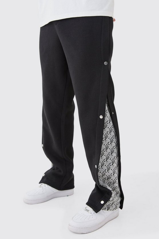 Tall lockere Jogginghose mit Seitenstreifen und Druckknöpfen