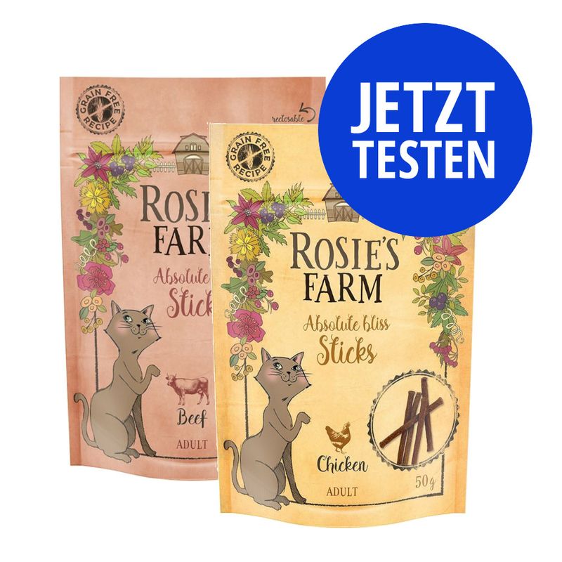 Probierpaket Rosie's Farm Katzensnacks zu TOP-Preisen | bitiba %