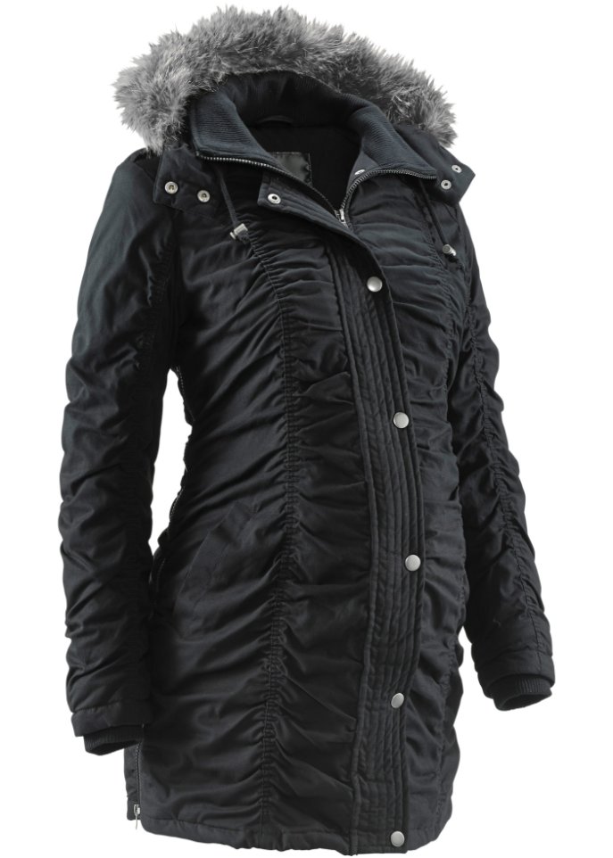 Umstandsjacke mit Kapuze, weitenregulierbar