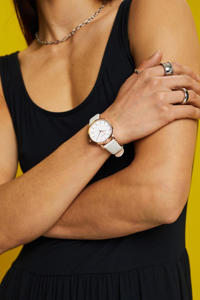 Edelstahluhr mit Lederarmband
