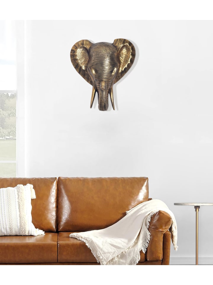 KADIMA DESIGN Wanddeko Elefant Aluminium Afrika 41 cm Tierkopf, Design günstig kaufen onesize