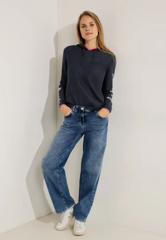 CECIL Jacquard Hoodie Pullover