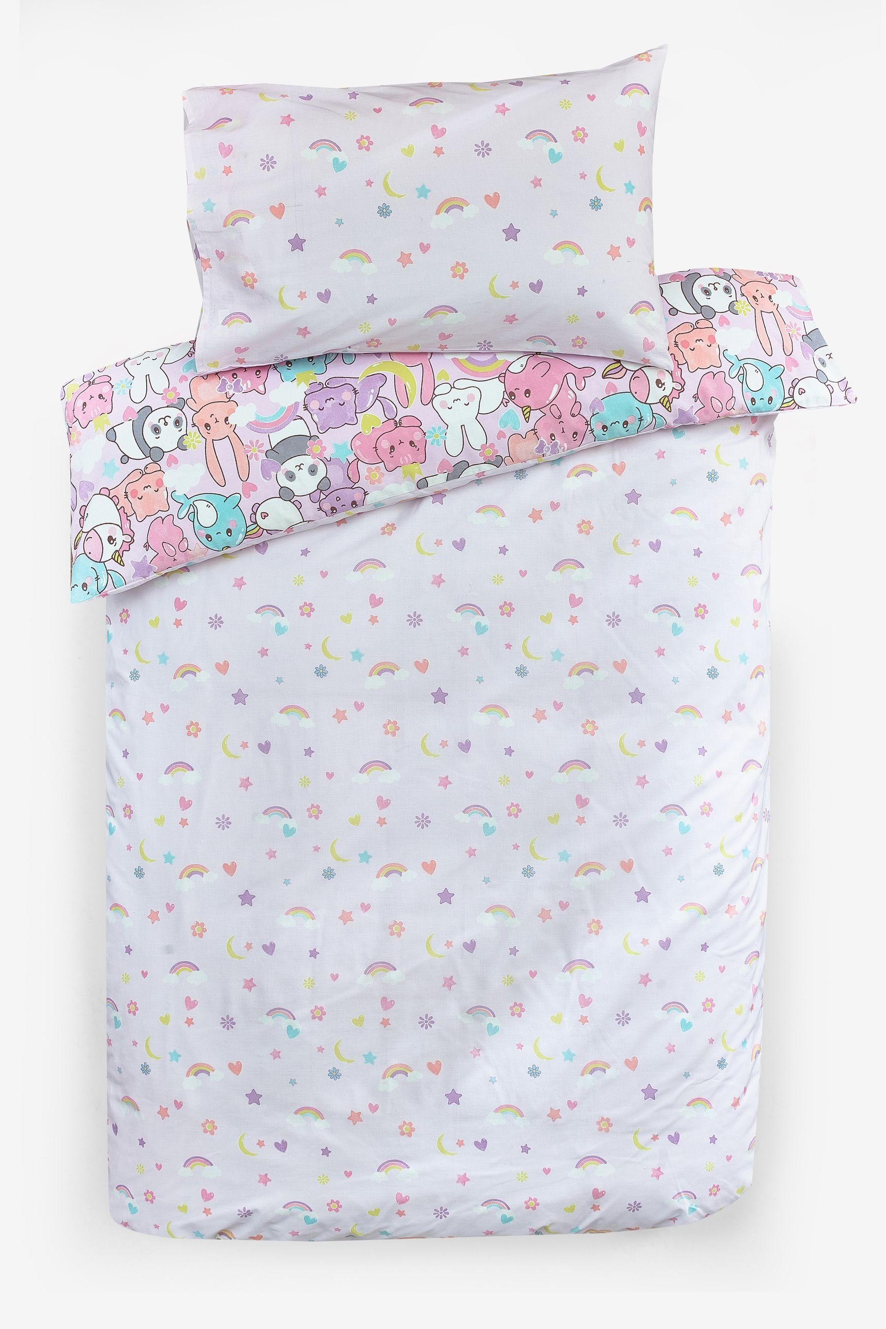 Bett-Set, Bettgarnitur, Kawaii Einhorn und Freunde, Next, Bezug: Polyester (recycelt), Baumwolle