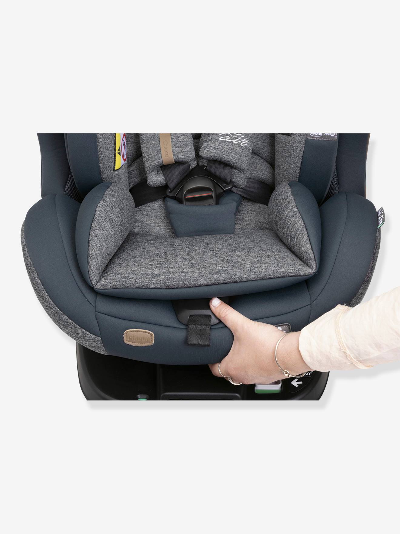Chicco Kindersitz Seat3Fit i-Size Air Melange CHICCO, 40-125 cm, Gr. 0+/1/2 - graublau