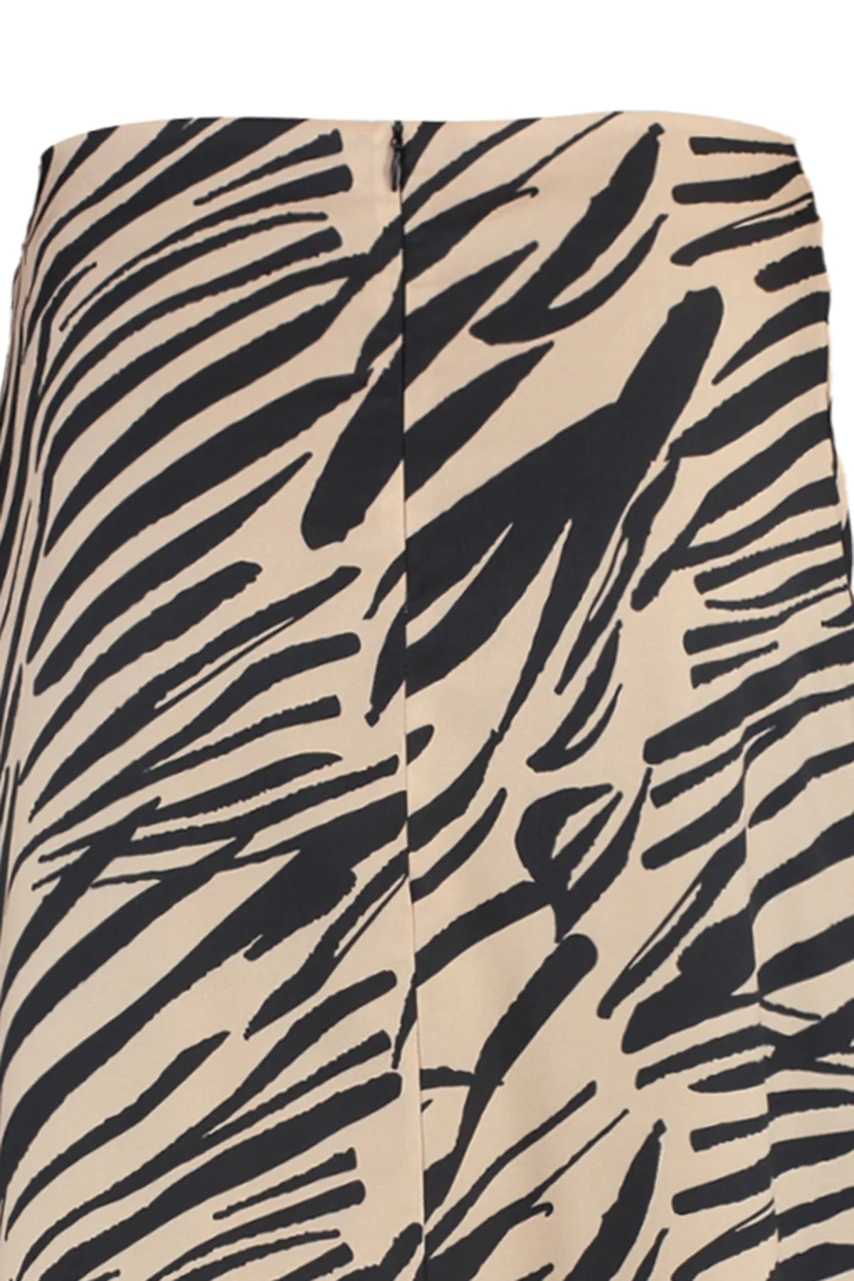 Trendyol Collection  Schwarzer gewebter Midirock mit Volant und Animalprint TWOAW20ET0241