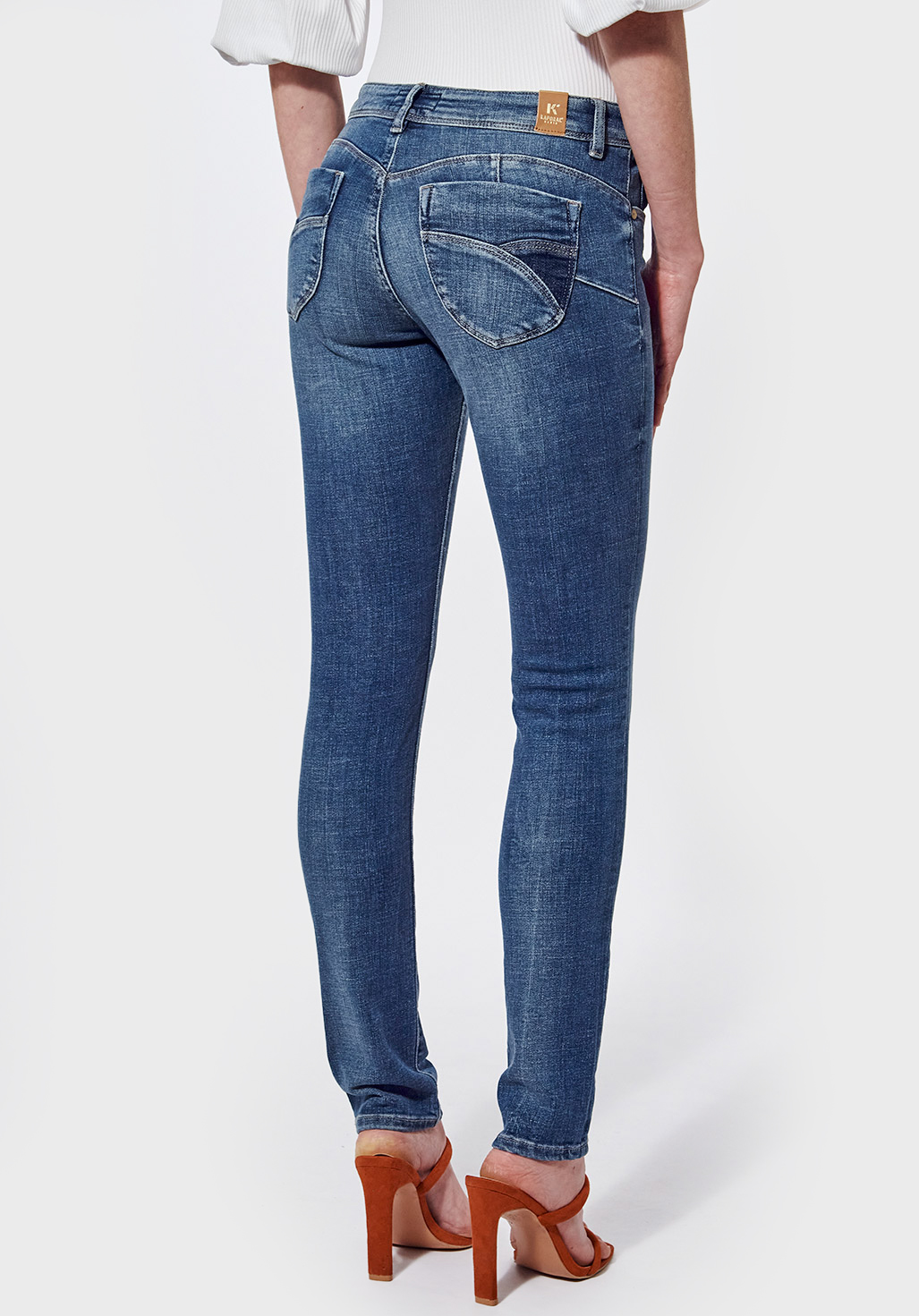 FLORR  Jean slim femme bleu délavé