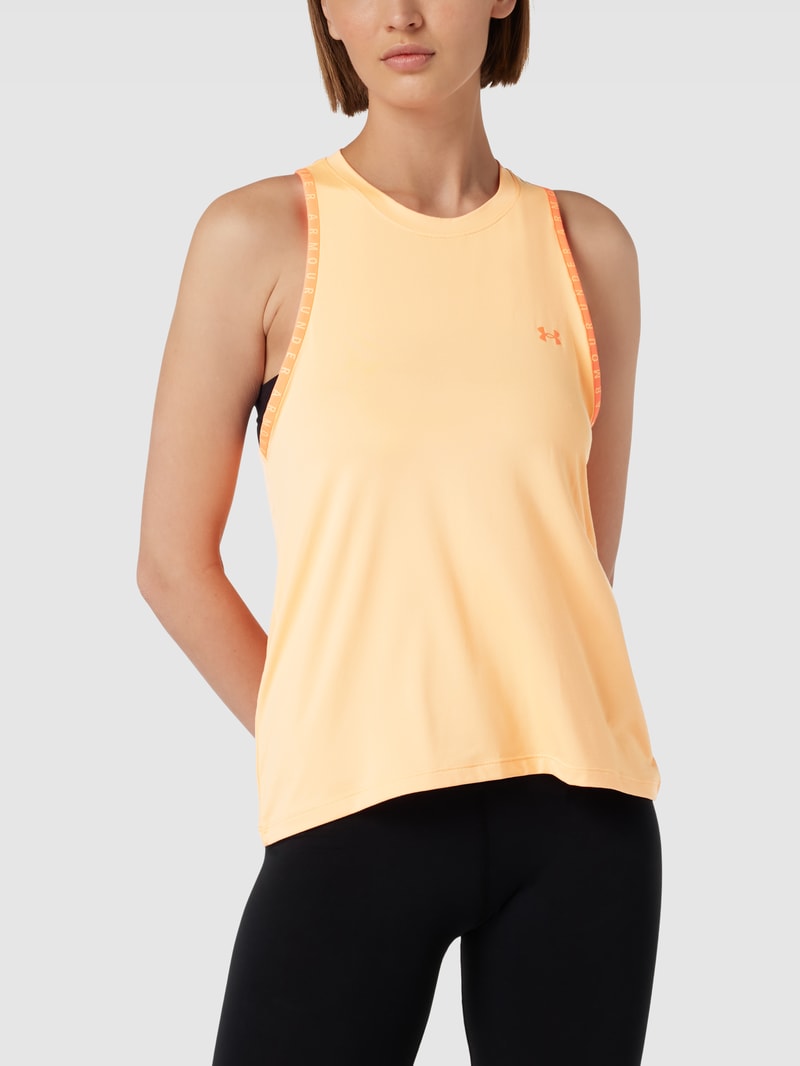 Tanktop mit Label-Print Modell 'Novelty' in orange
