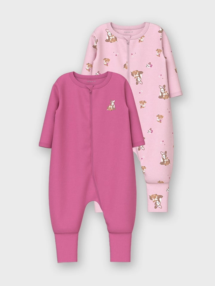 name it Schlafstrampler NBFNIGHTSUIT 2P ZIP in ibis rose günstig kaufen