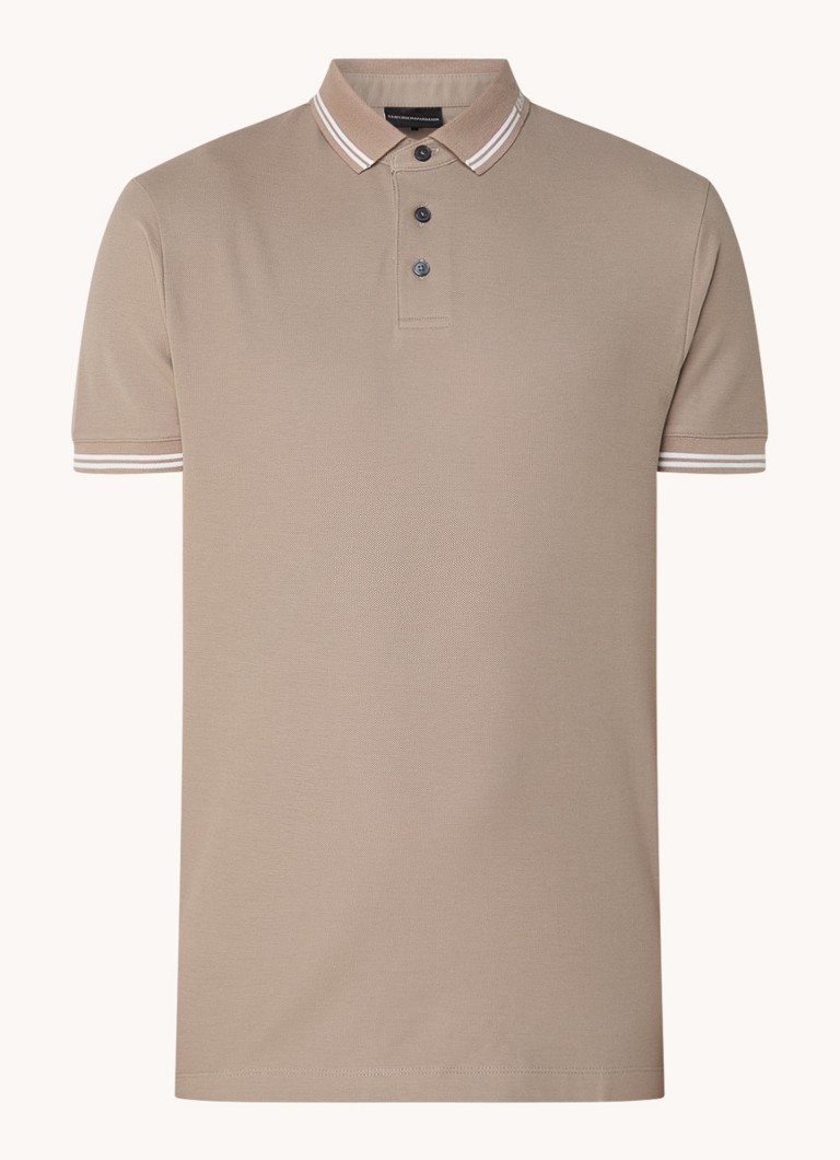 Tricou polo Emporio Armani, cu croială normală, din piqué de bumbac