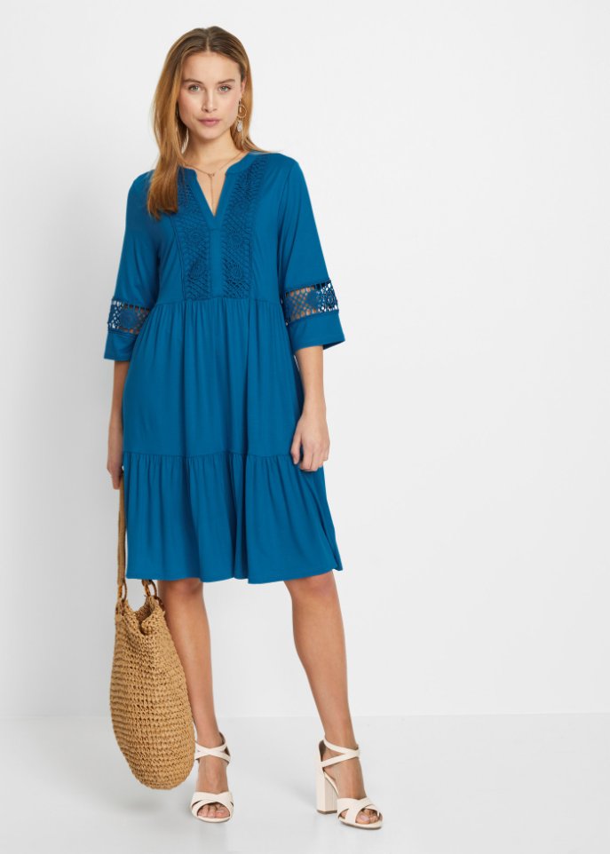 Tunika-Kleid mit Spitze
