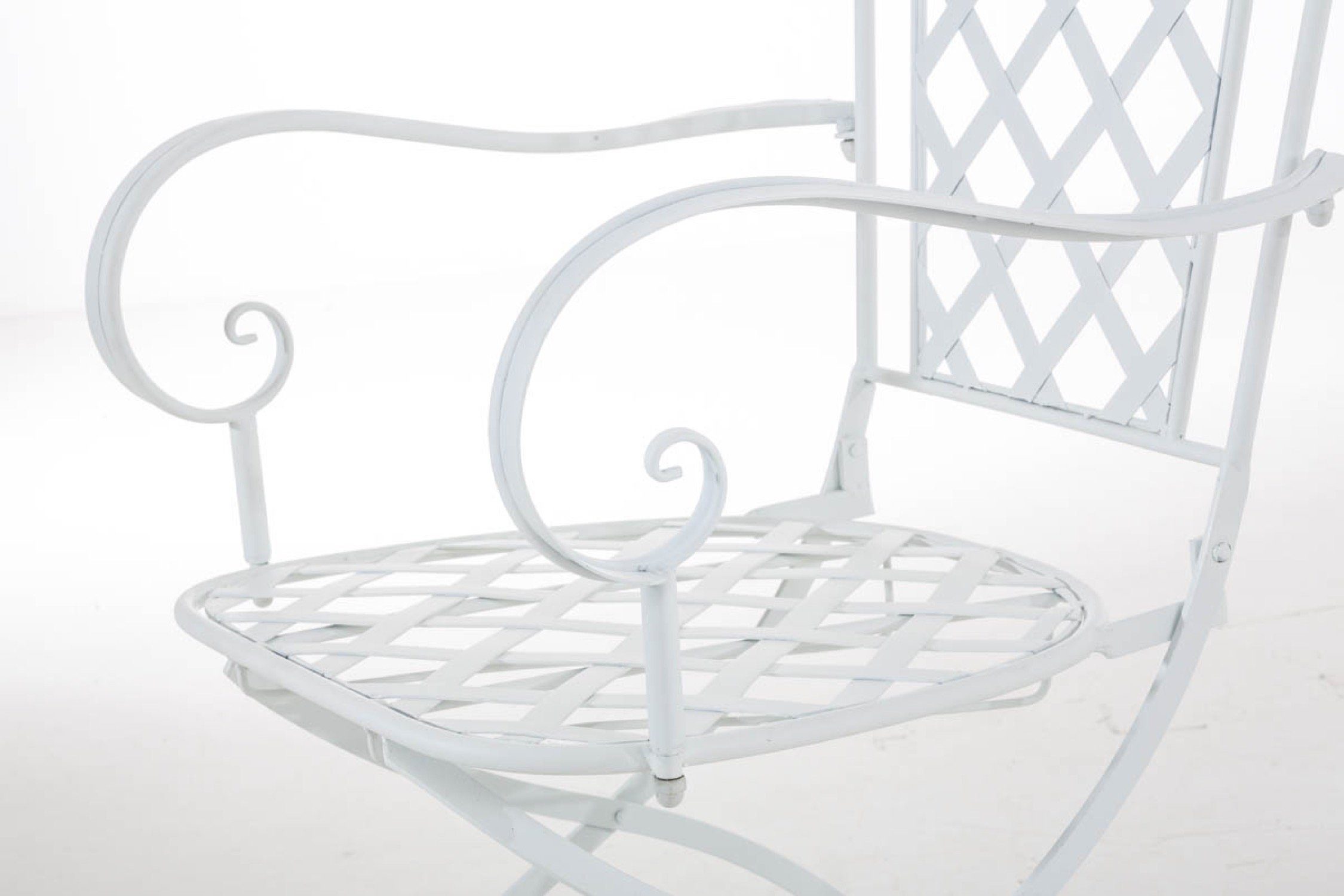 TPFGarden Gartenstuhl Athan - für Garten, Balkon, Terrasse - Farbe: weiß (Hochwertiger und stabiler Metallstuhl aus handgefertigtem Eisen, 1 St), Balkonstuhl, Bistrostuhl - Maße (TxBxH): 51 x 56 x 93cm