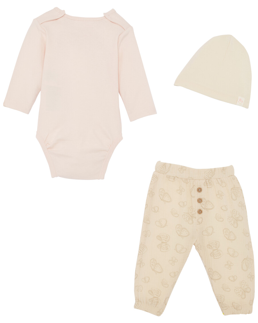 Newborn Mütze + Body + Musselinhose