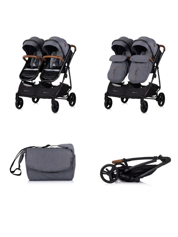 Chipolino Geschwisterkinderwagen Duo Smart in grau günstig kaufen onesize