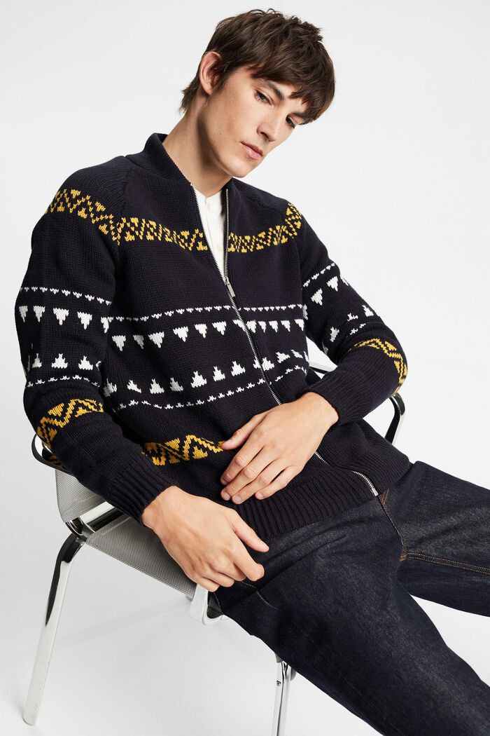 Zipper-Cardigan in Jacquardstrick