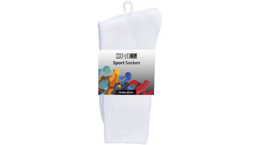 MOVE UP Unisex Tennissocken 3er Pack weiß