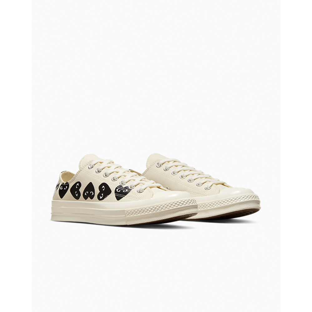 Converse Comme des Garçons PLAY x Converse Chuck 70 Low White Multi Heart A08150C / weiss