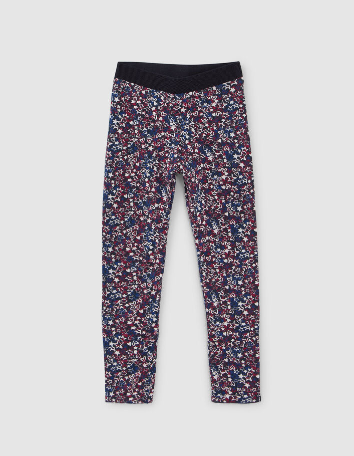 Leggings réversible imprimé étoiles et marine fille