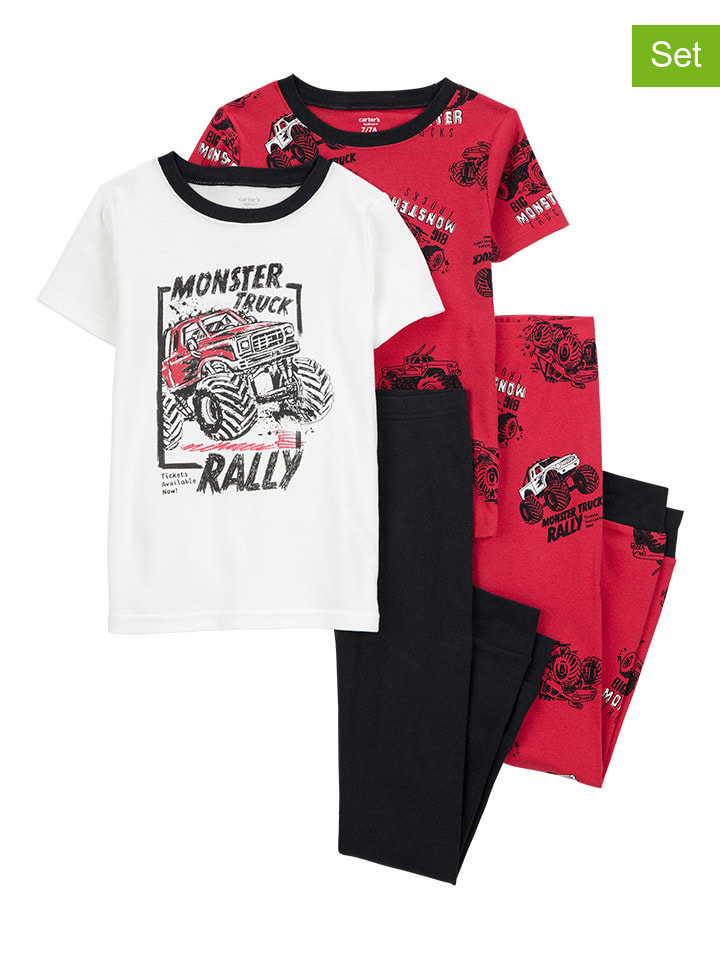 carter's 2er-Set: Pyjamas in Rot/ Weiß/ Schwarz günstig kaufen