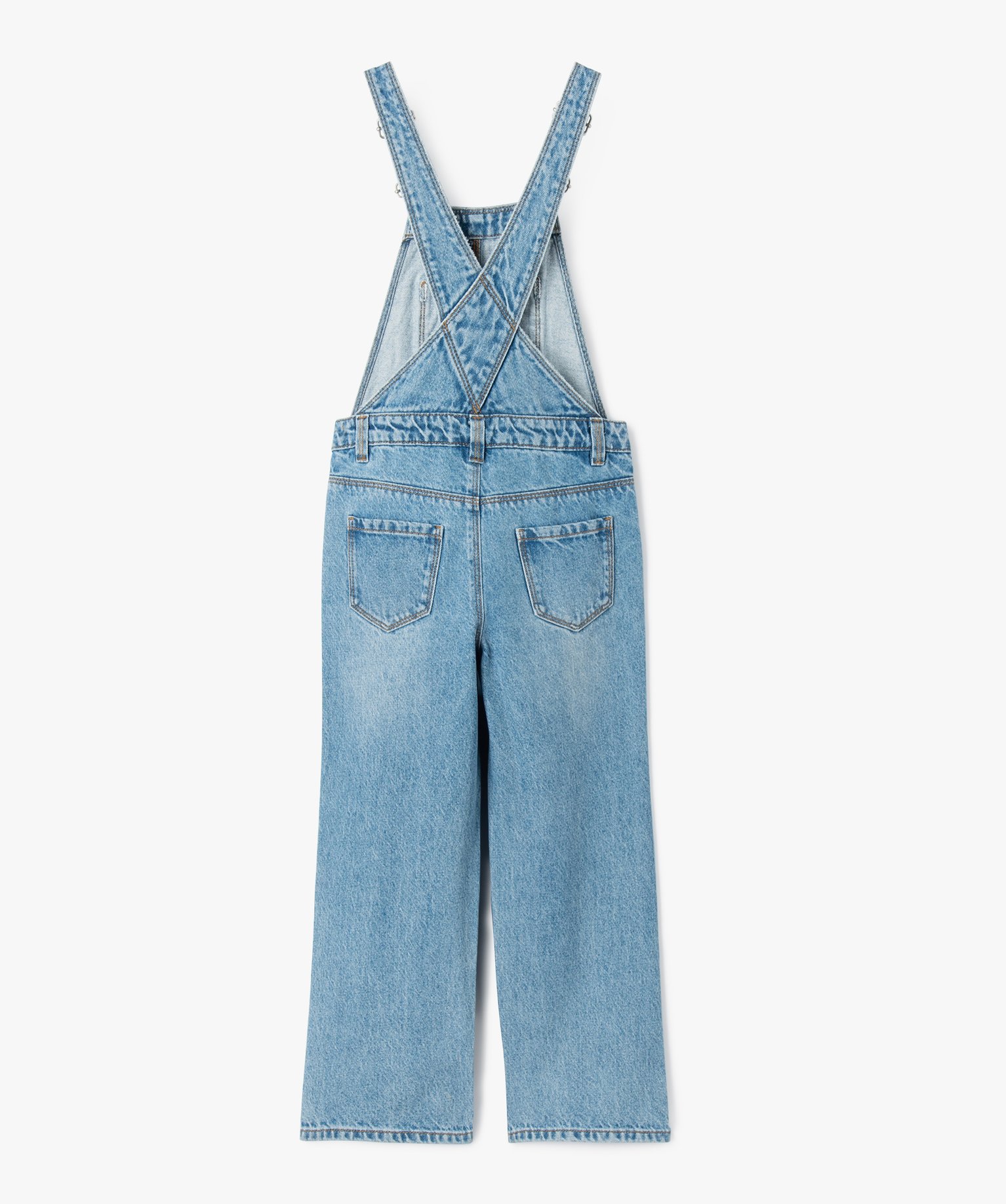 Salopette en jean coupe large fille stone | GEMO