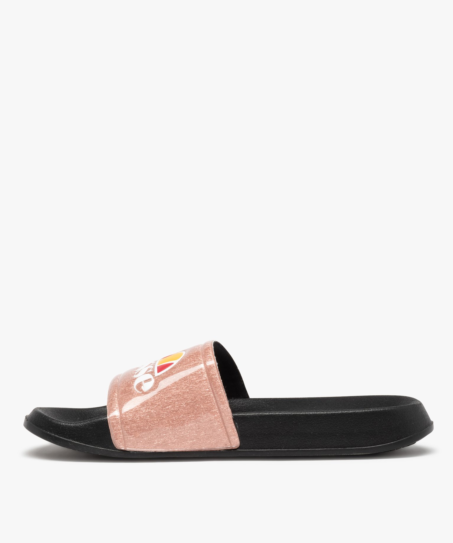 Mules de piscine femme avec dessus pailleté et logo- Ellesse rose | GEMO