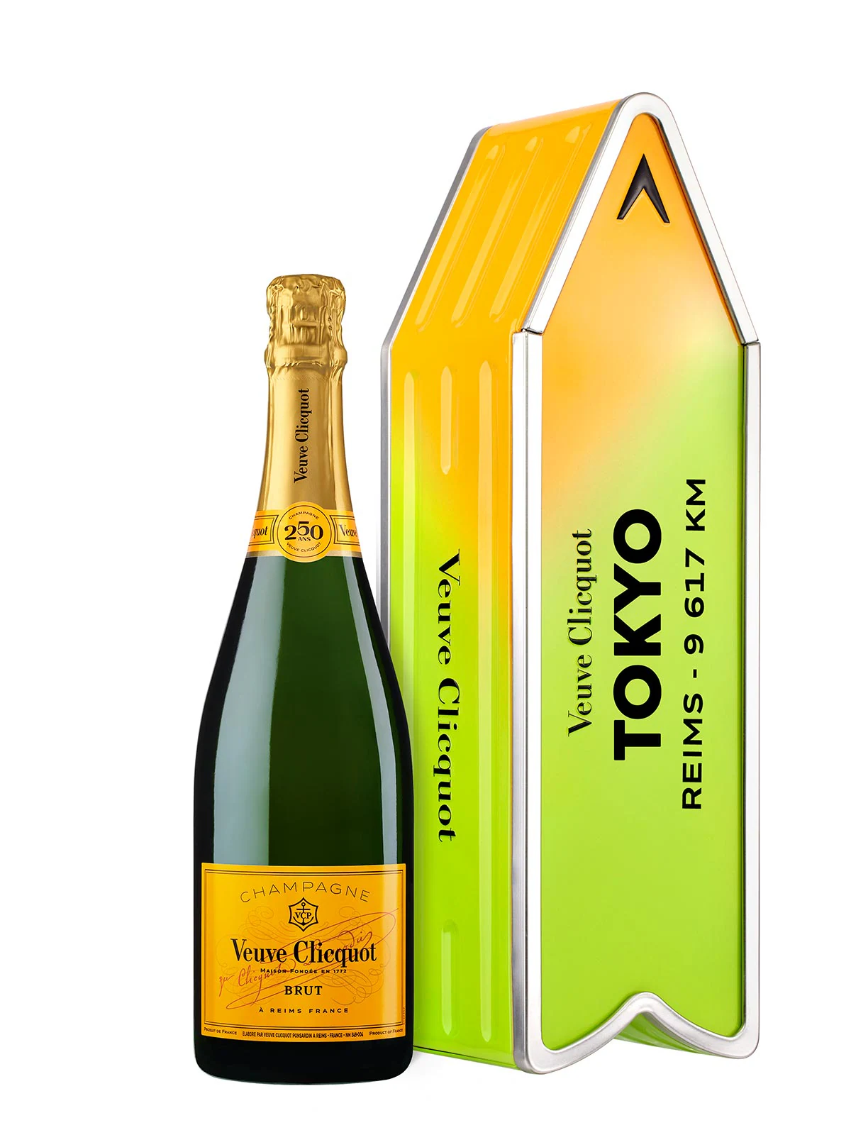 Veuve Clicquot Yellow Label personalisierbarer Arrow in grünem Farbverlauf