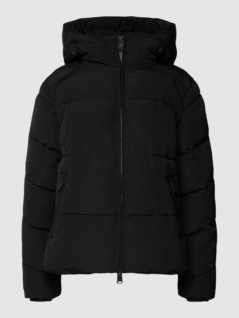 Steppjacke mit Kapuze in schwarz