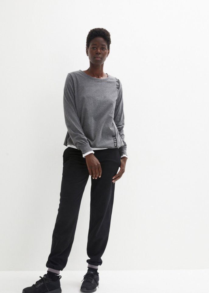 lockeres Sport-Shirt, langarm
