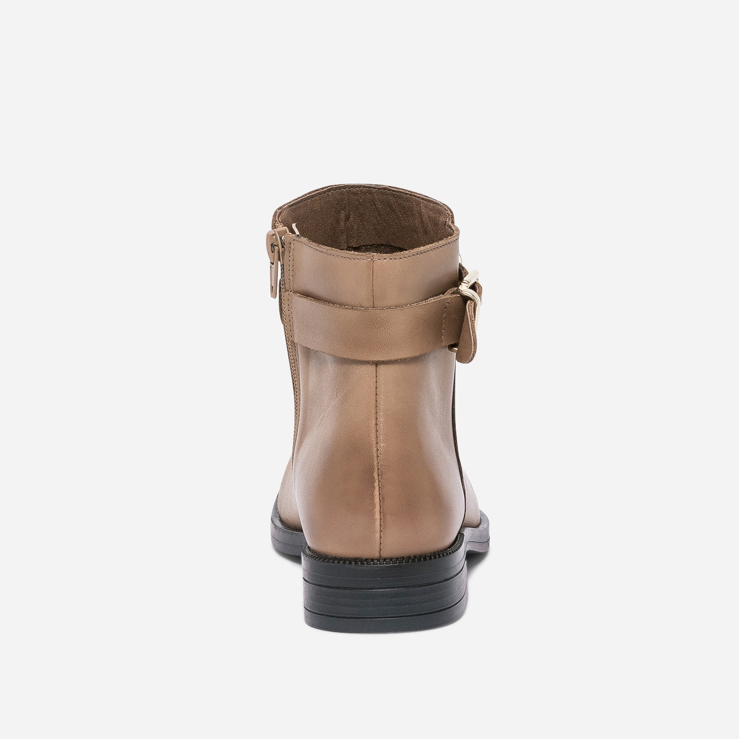 Boots camel éco-conçu en cuir avec maxi-chaîne
