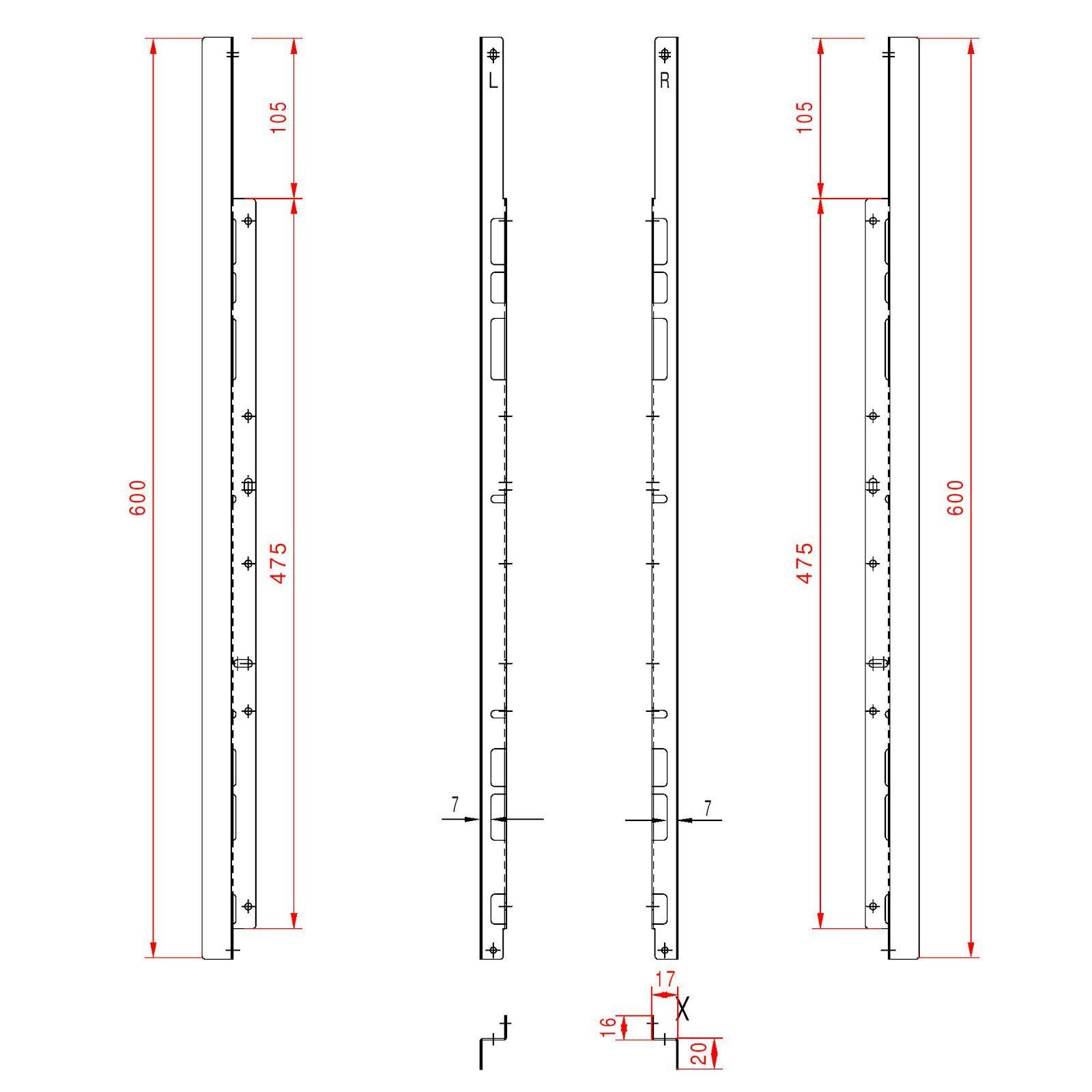 SO-TECH® Möbelbeschlag 1 Paar Hitzeschutzleisten für Backöfen, Material Stahl silbergrau 600 mm Herdschutzleiste Hitzeschutz