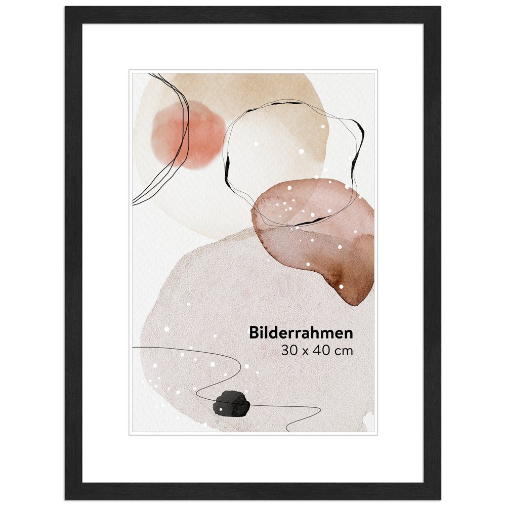 WANDStyle Bilderrahmen H950, Schwarz gemasert, aus Massivholz im Stil Modern