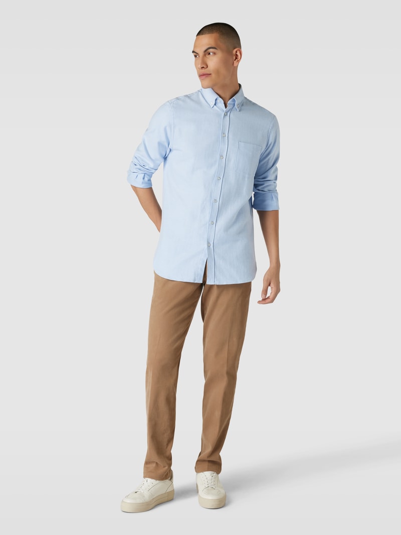 Freizeithemd mit Button-Down-Kragen in bleu