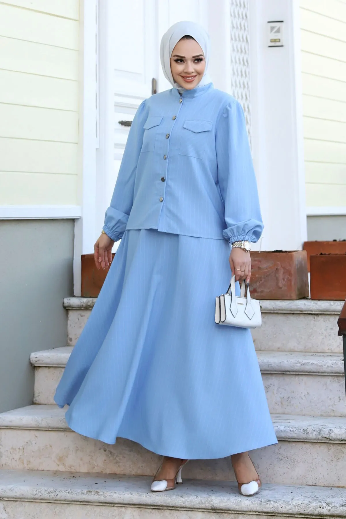 Tesettür Dünyası  Zweiteiler - Blau - Regular Fit
