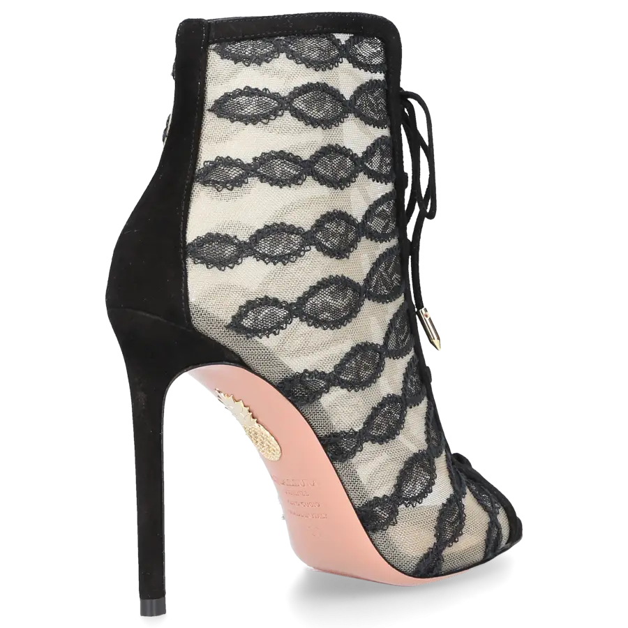 Aquazzura - Schnürstiefeletten AFTER DARK 105 Spitze - schwarz