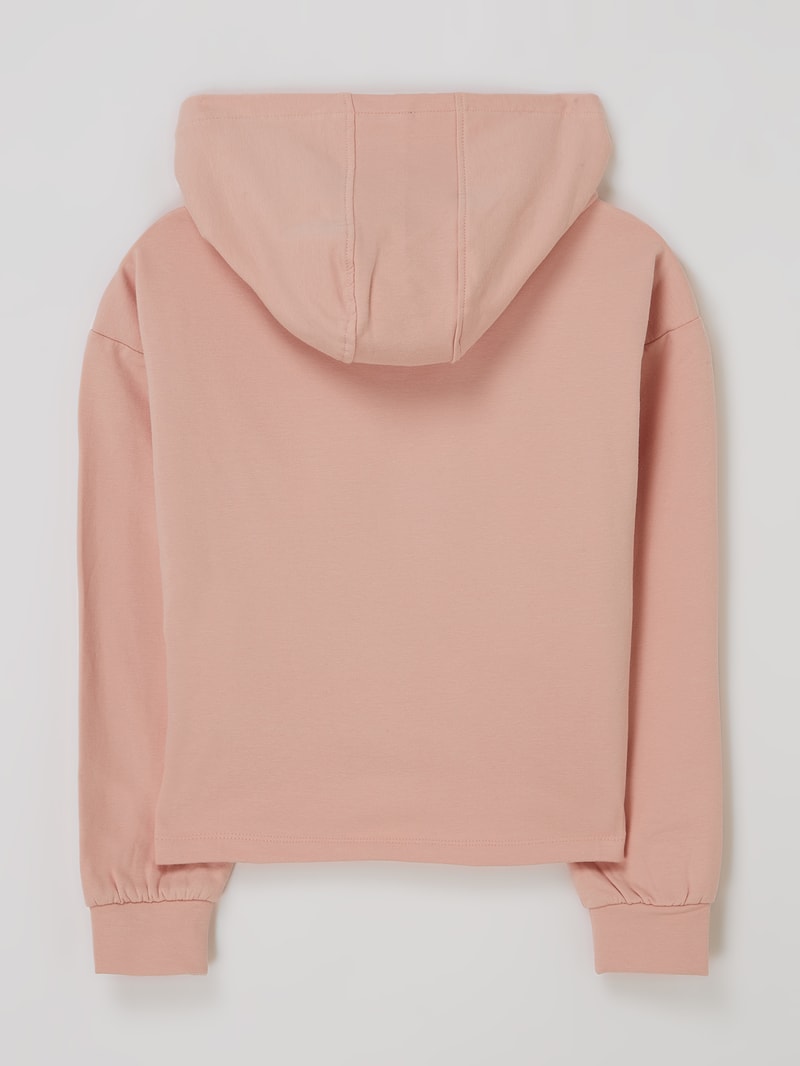 Hoodie mit Message in hellrosa