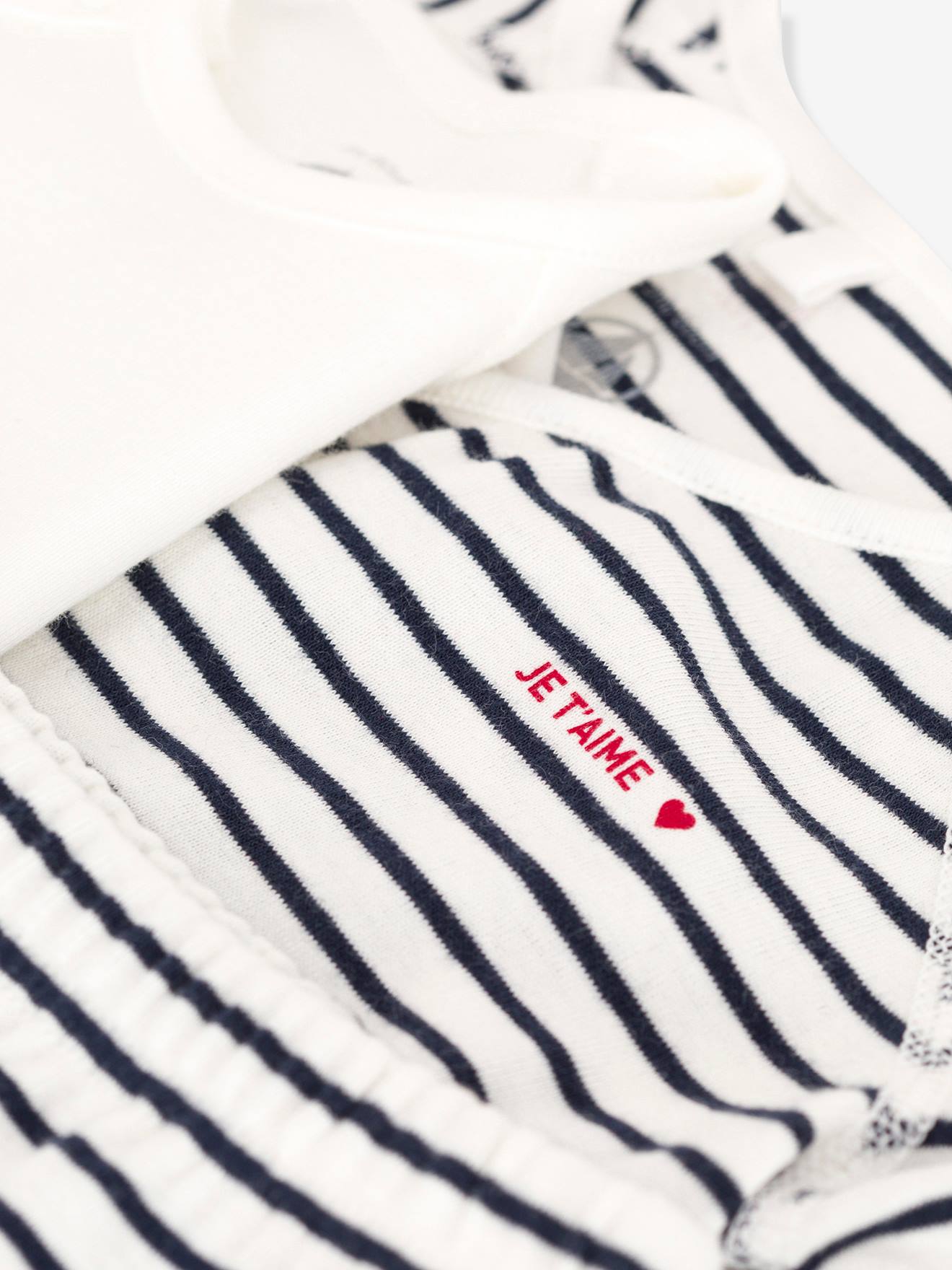 Ensemble 3 pièces en coton bio PETIT BATEAU écru