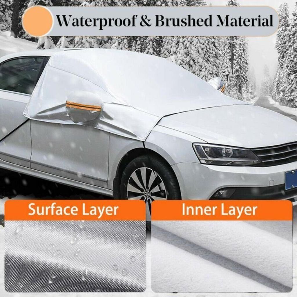 Suzakuin Frontscheibenabdeckung Auto Sonnenschutz Winter Eisschutz UV-Schutz Frontscheibenabdeckung