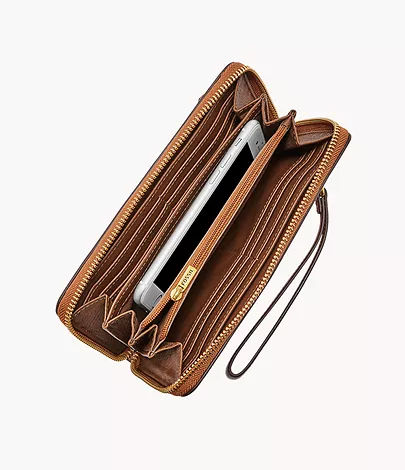 Fossil Zip Around Clutch Logan RFID