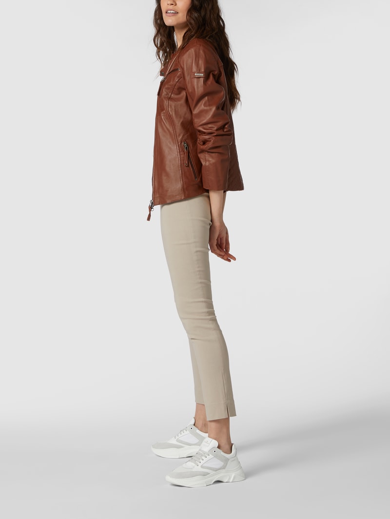 Lederjacke aus Lammnappa in cognac