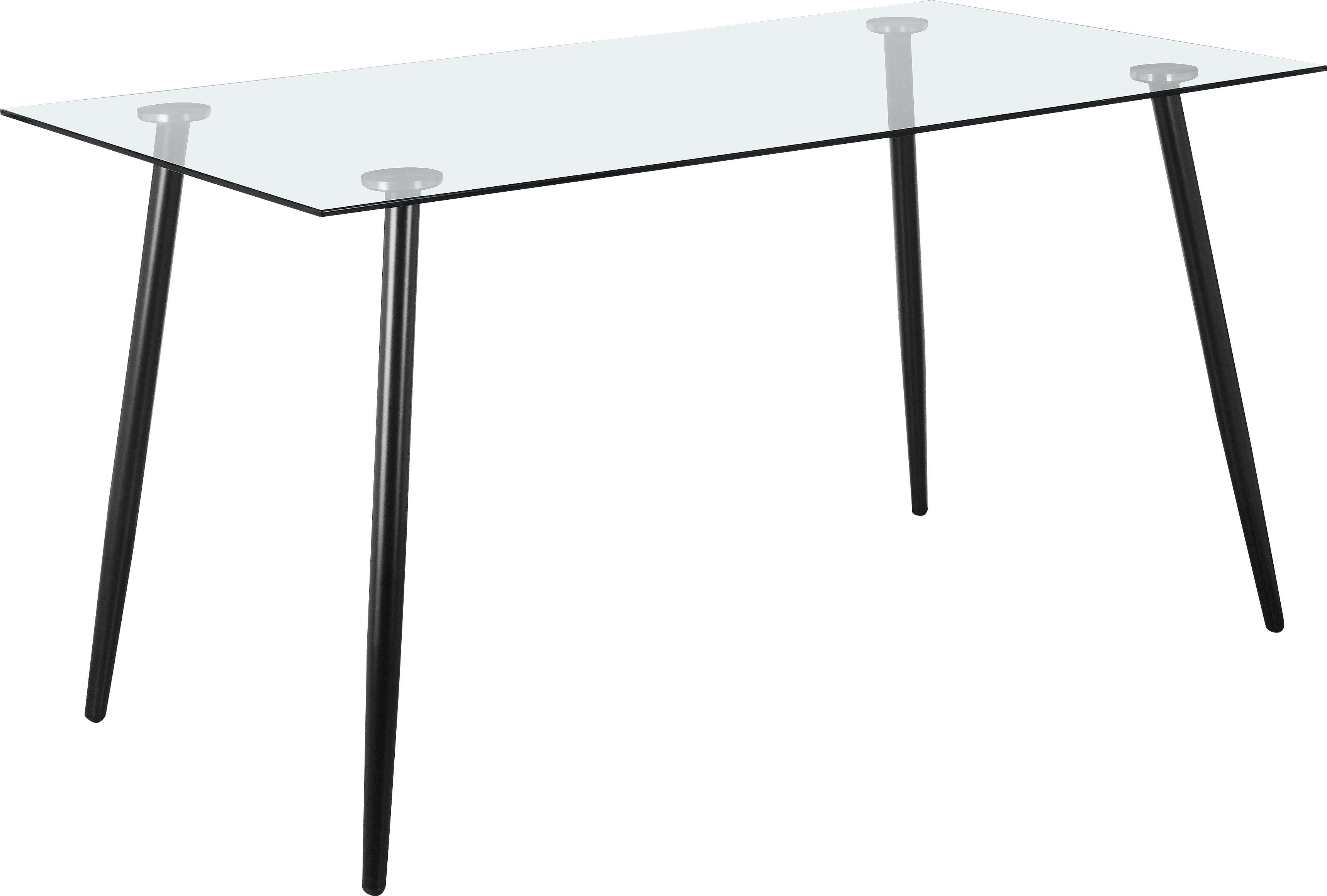INOSIGN Essgruppe Darcel/Danny, (Set, 5-tlg), Freischwinger Esszimmerstuhl, Tisch mit festmontierter Platte