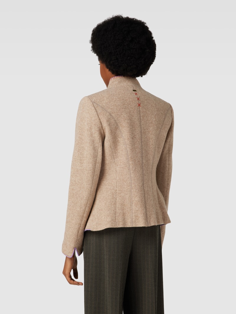 Blazer mit Kontrastbesatz in sand