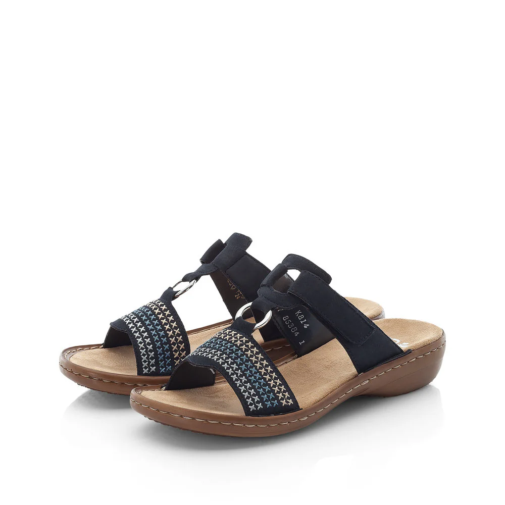 Rieker Damen Pantoletten marineblau