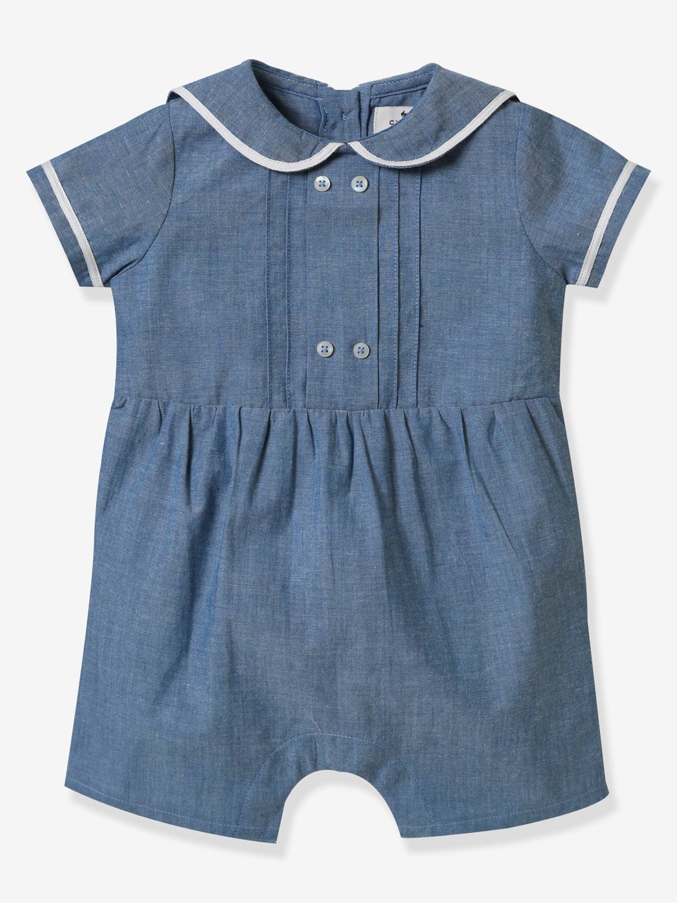 Combinaison Bébé col marin CYRILLUS bleu
