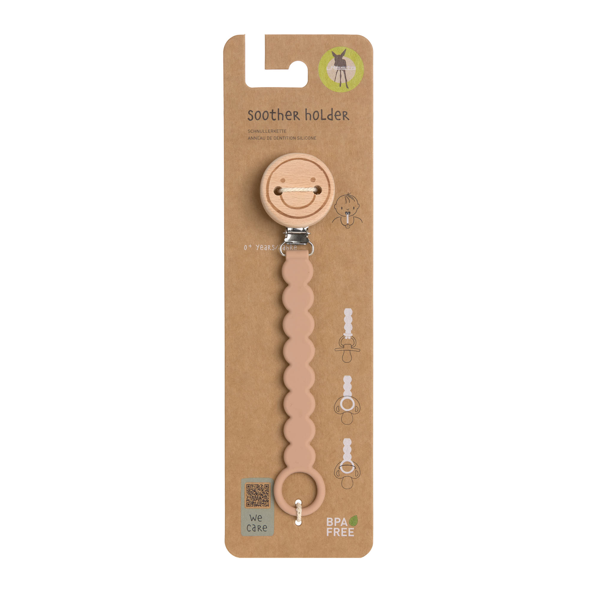 Schnullerkette - Tiny Smile, Ahorn