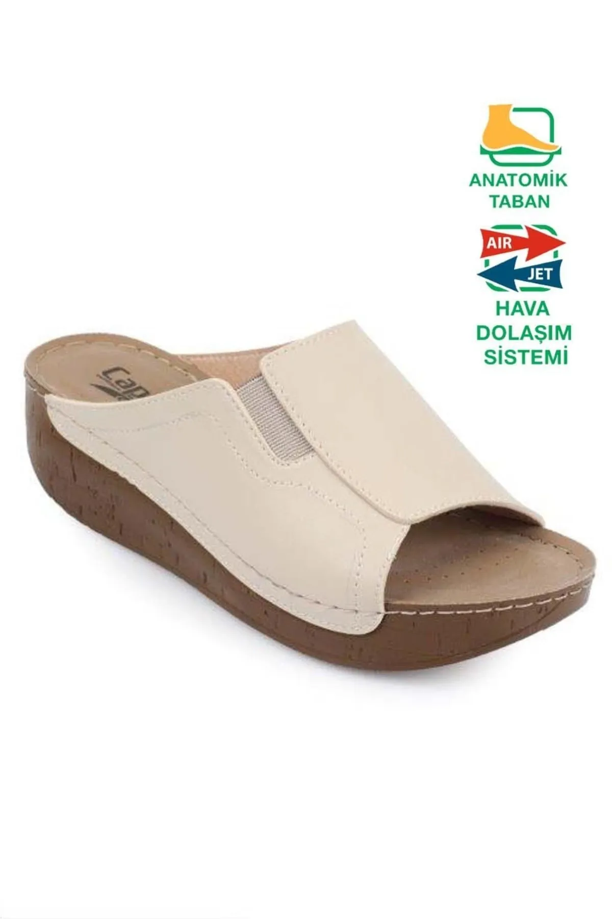 Capone Outfitters  Anatomisch weiche, bequeme Mutterhausschuhe mit Keilabsatz