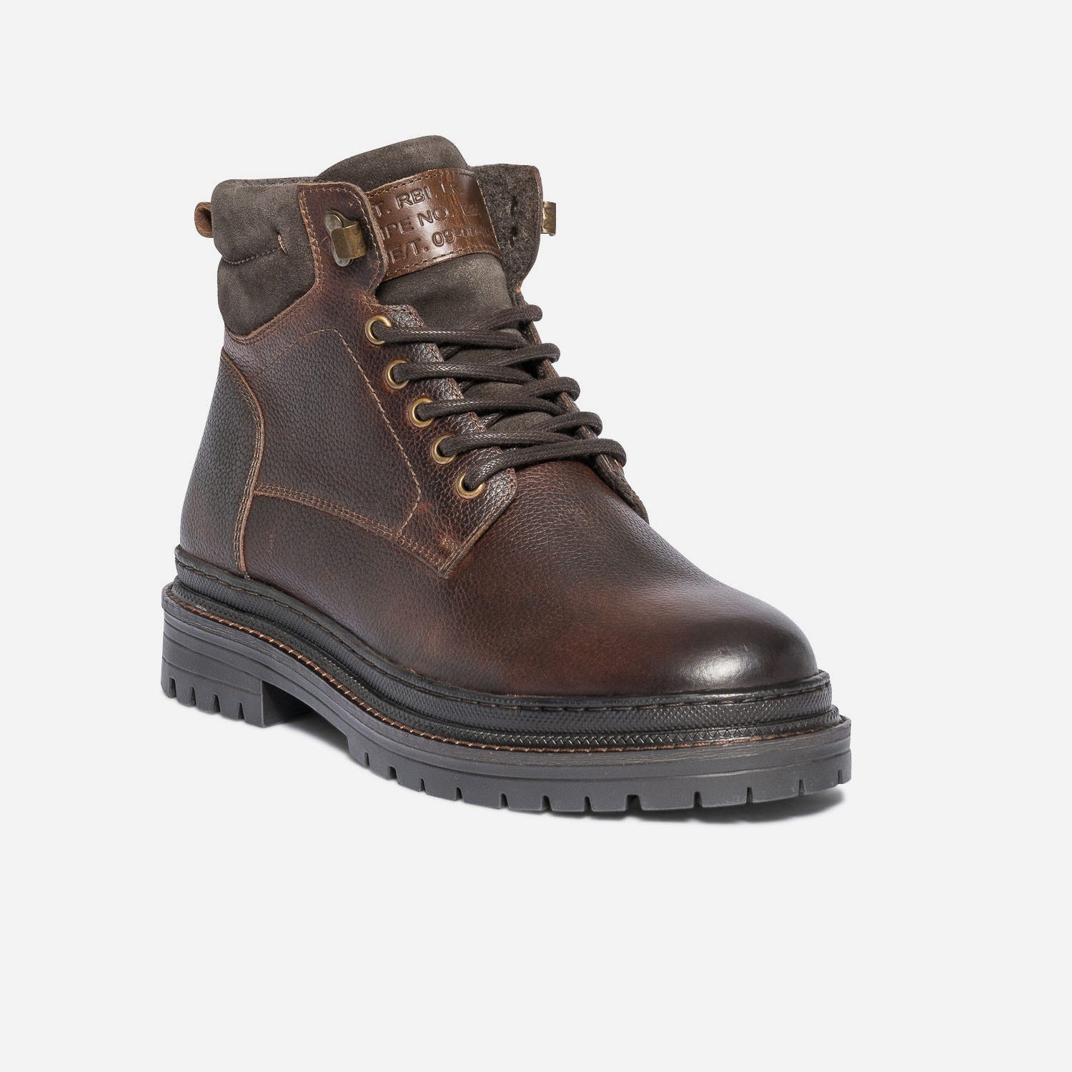 Boots à lacet marron en cuir